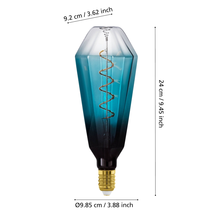 LED Dimmable VINTAGE Bulb E27/4W/230V 2000K Blue - Eglo 110235