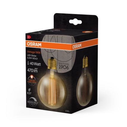 LED Dimmable Vintage Filament Bulb E27/5.8W/230V 2200K - Osram