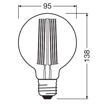 LED Dimmable Vintage Filament Bulb E27/5.8W/230V 2200K - Osram