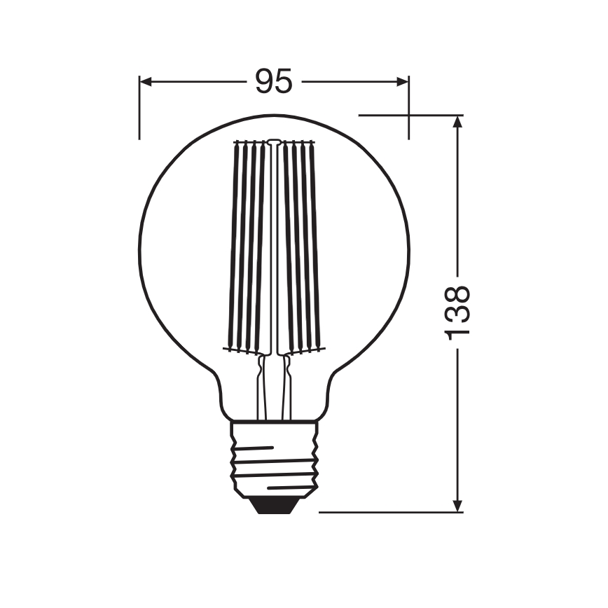 LED Dimmable Vintage Filament Bulb E27/5.8W/230V 2200K - Osram