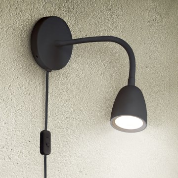 LED Dimmable wall small lamp LED/4W/230V black