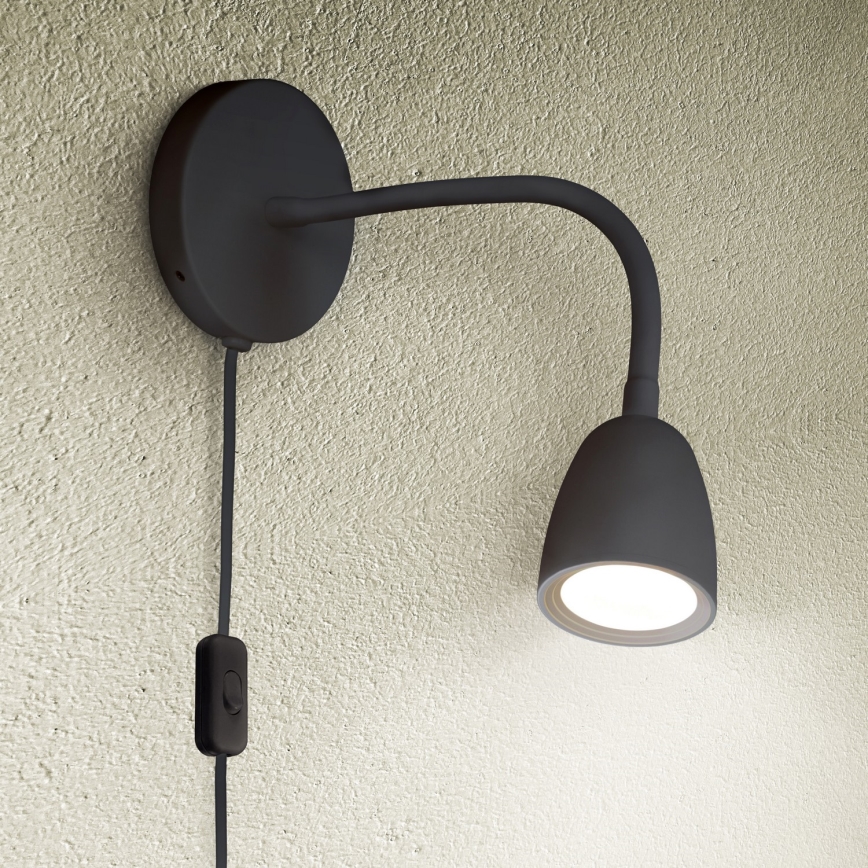 LED Dimmable wall small lamp LED/4W/230V black