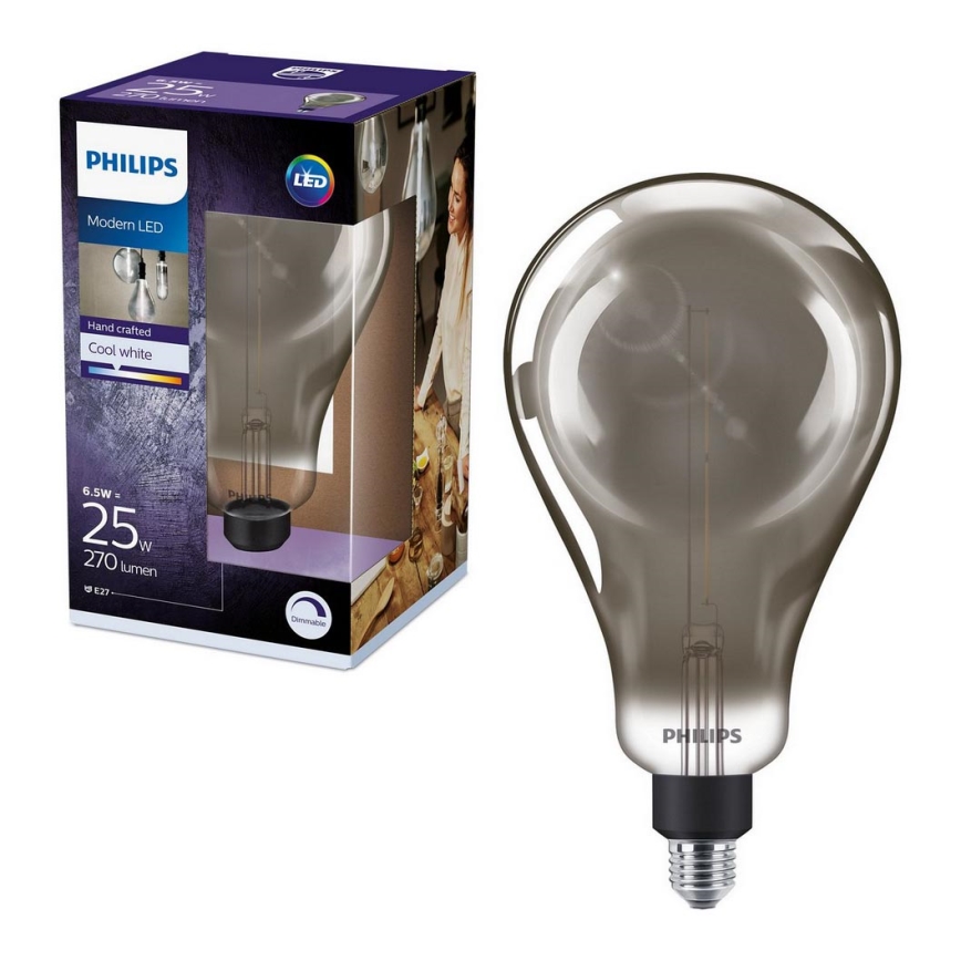 LED Dimming bulb SMOKY VINTAGE Philips A160 E27/6,5W/230V 4000K
