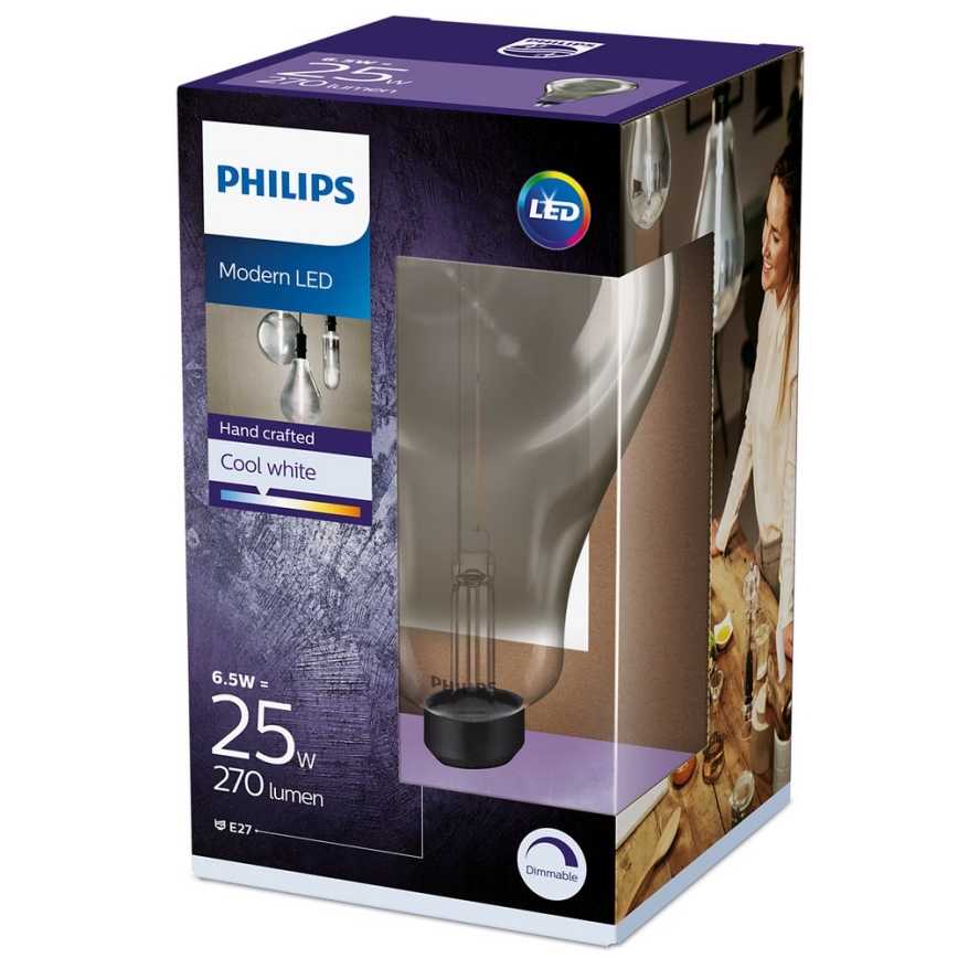LED Dimming bulb SMOKY VINTAGE Philips A160 E27/6,5W/230V 4000K