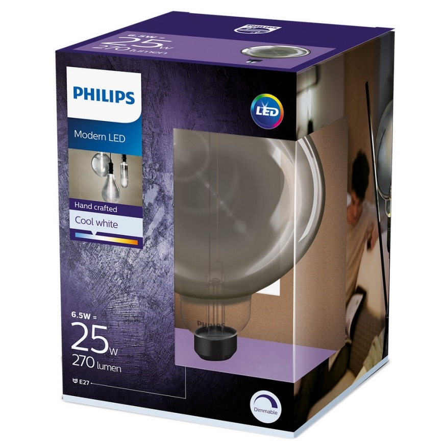 LED Dimming bulb SMOKY VINTAGE Philips G200 E27/6,5W/230V 4000K