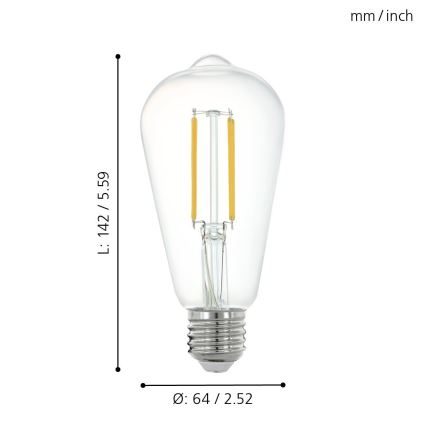 LED Dimming bulb E27/6W/230V 2,700K - Eglo