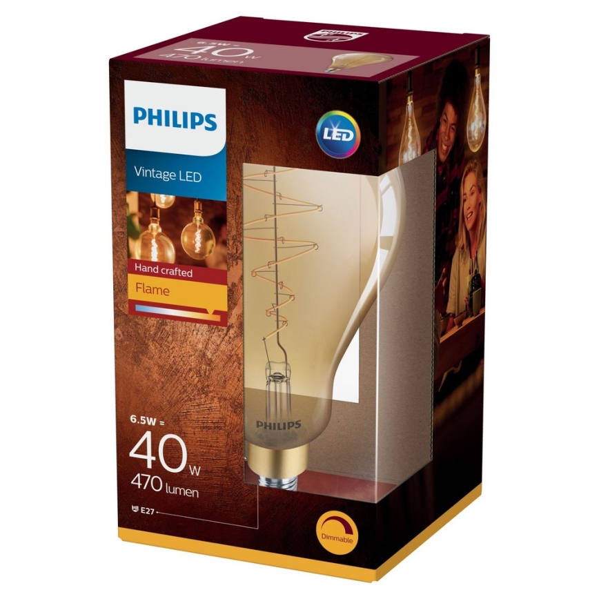 LED Dimming bulb VINTAGE Philips A160 E27/6,5W/230V 2000K