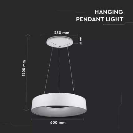 LED Dimming chandelier on a string 1xLED/30W/230V