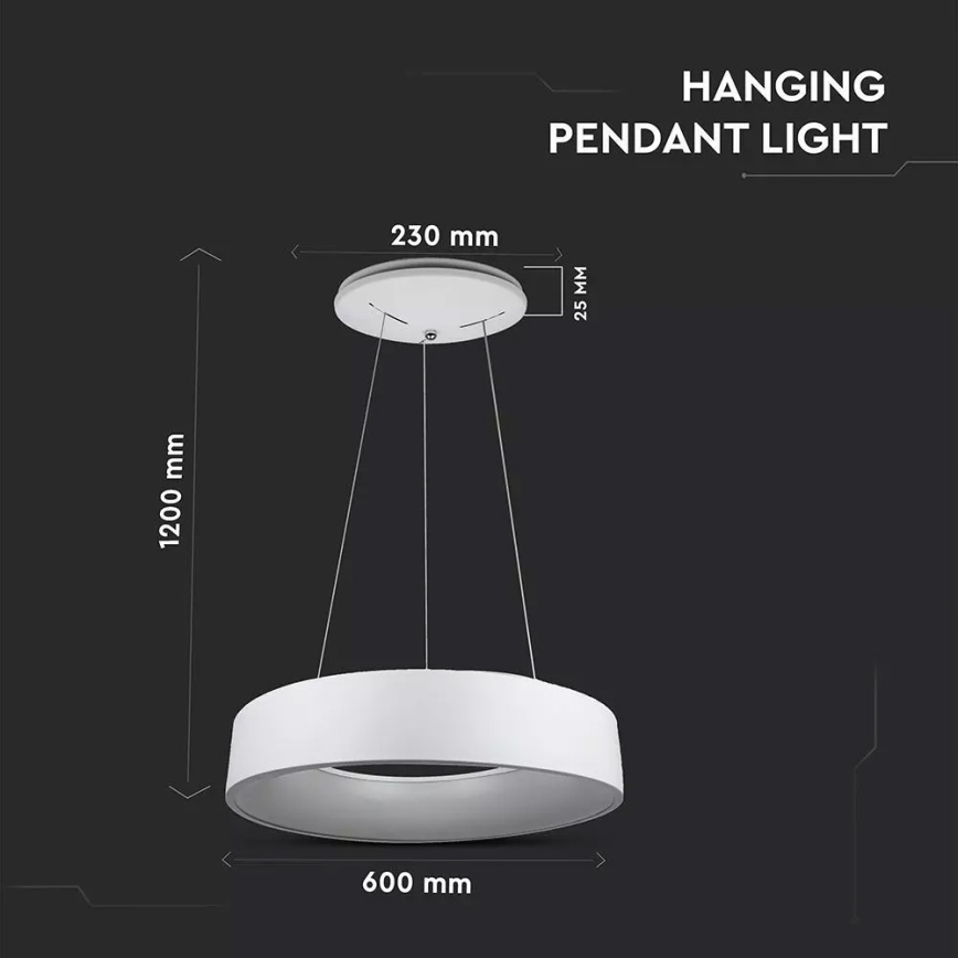 LED Dimming chandelier on a string 1xLED/30W/230V