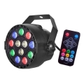 LED Disco floodlight LED/12W/230V multicolor + remote control