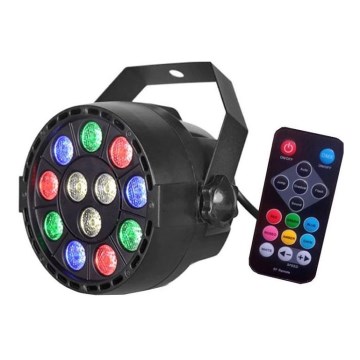 LED Disco floodlight LED/12W/230V multicolor + remote control