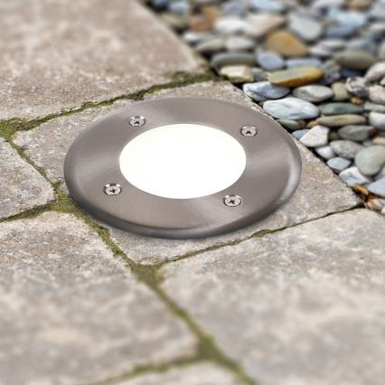 LED Driveway light MIVO LED/3W/230V d. 12 cm IP67 matte chrome
