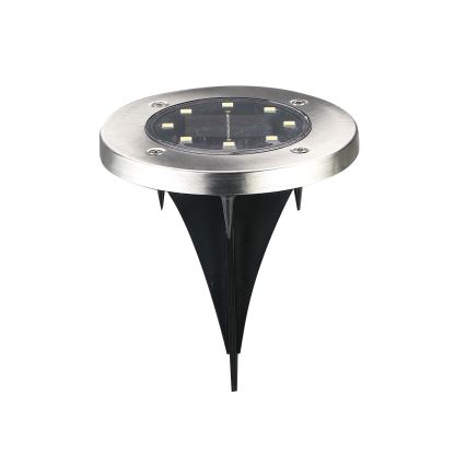 LED Driveway solar light SOLLY LED/1,2V 6500K d. 11,5 cm 300 mAh IP44 matte chrome