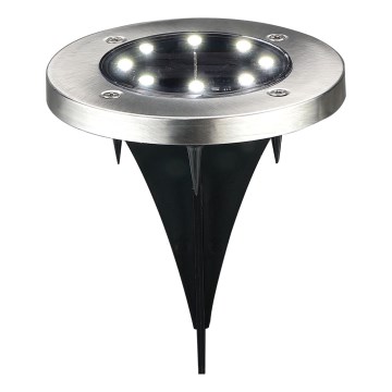 LED Driveway solar light SOLLY LED/1,2V 6500K d. 11,5 cm 300 mAh IP44 matte chrome