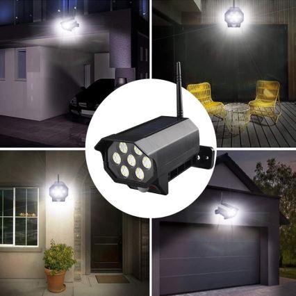 LED Dummy security camera with sensor and with a solar panel LED/5W/5,5V IP65 + remote control