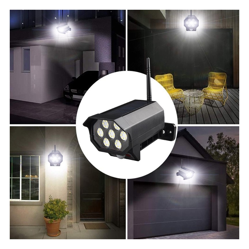 LED Dummy security camera with sensor and with a solar panel LED/5W/5,5V IP65 + remote control