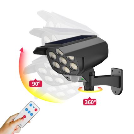 LED Dummy security camera with sensor and with a solar panel LED/5W/5,5V IP65 + remote control