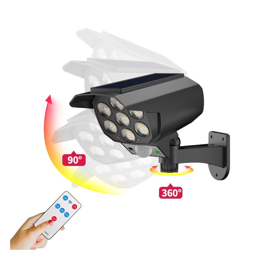 LED Dummy security camera with sensor and with a solar panel LED/5W/5,5V IP65 + remote control