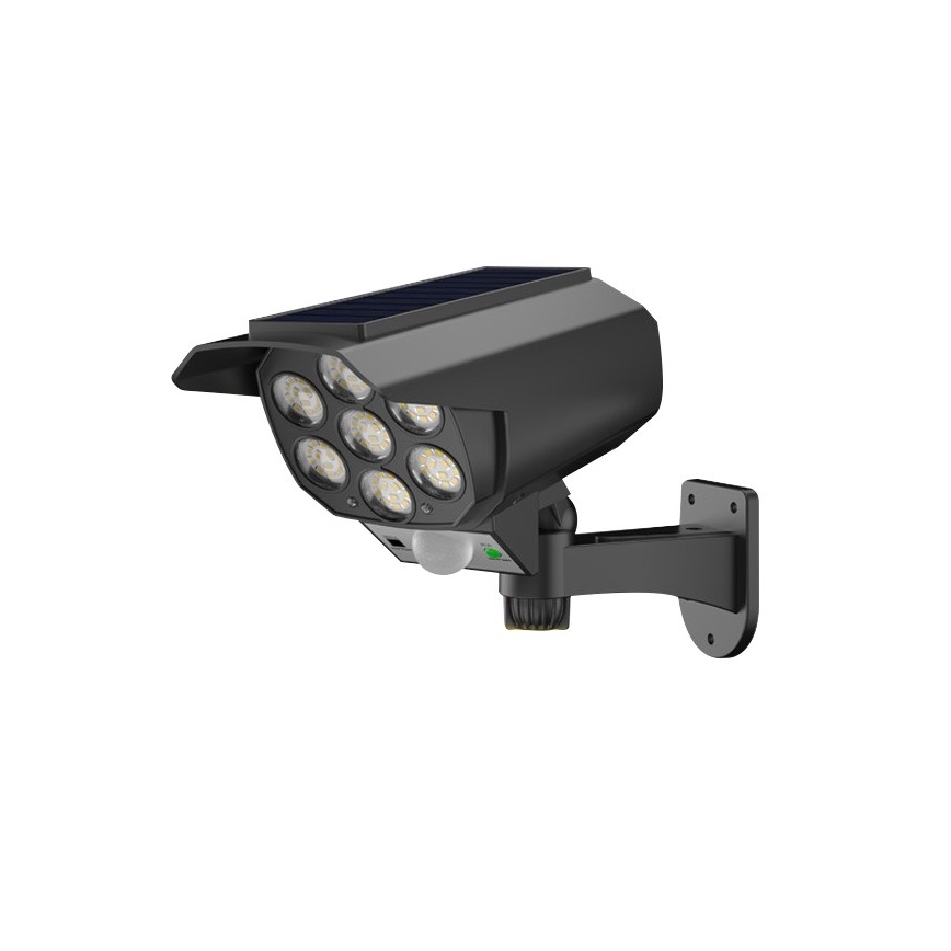 LED dummy security camera with sensor and solar panel — LED/5W/5.5V, 800 mAh, IP65-rated, with remote control