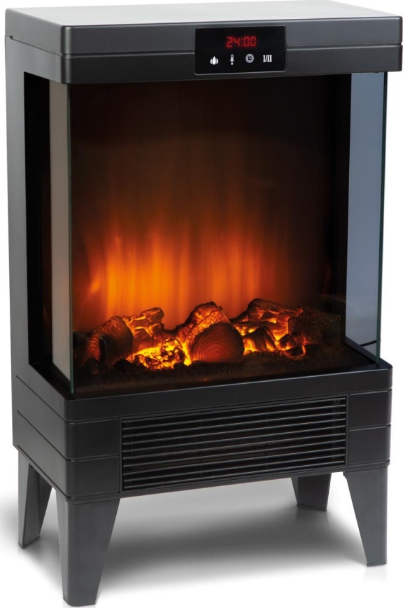 LED Electric Fireplace with Heater, 2000W/230V + Remote Control