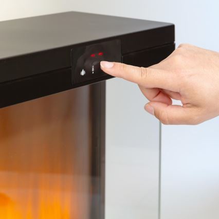 LED Electric Fireplace with Heater, 2000W/230V + Remote Control