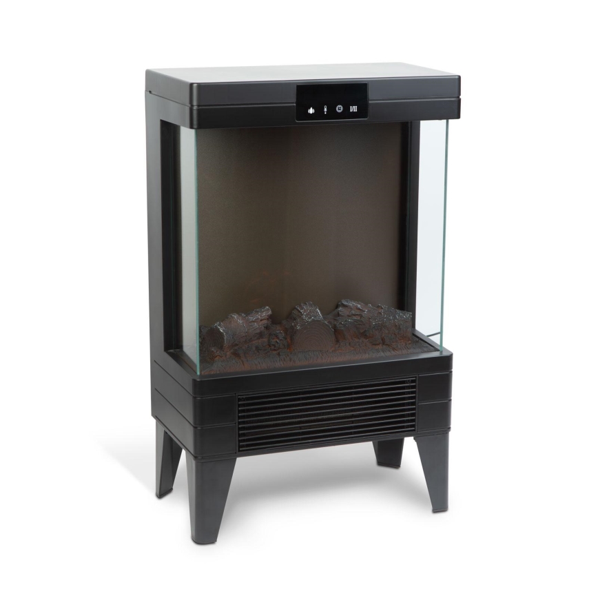 LED Electric Fireplace with Heater, 2000W/230V + Remote Control