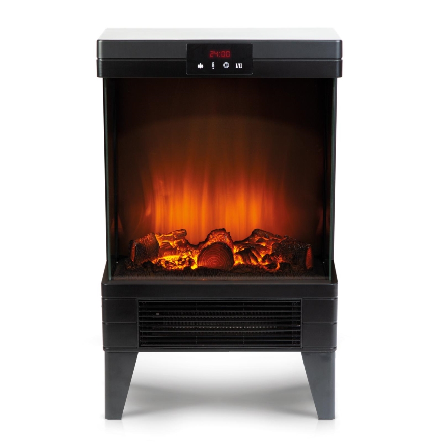 LED Electric Fireplace with Heater, 2000W/230V + Remote Control