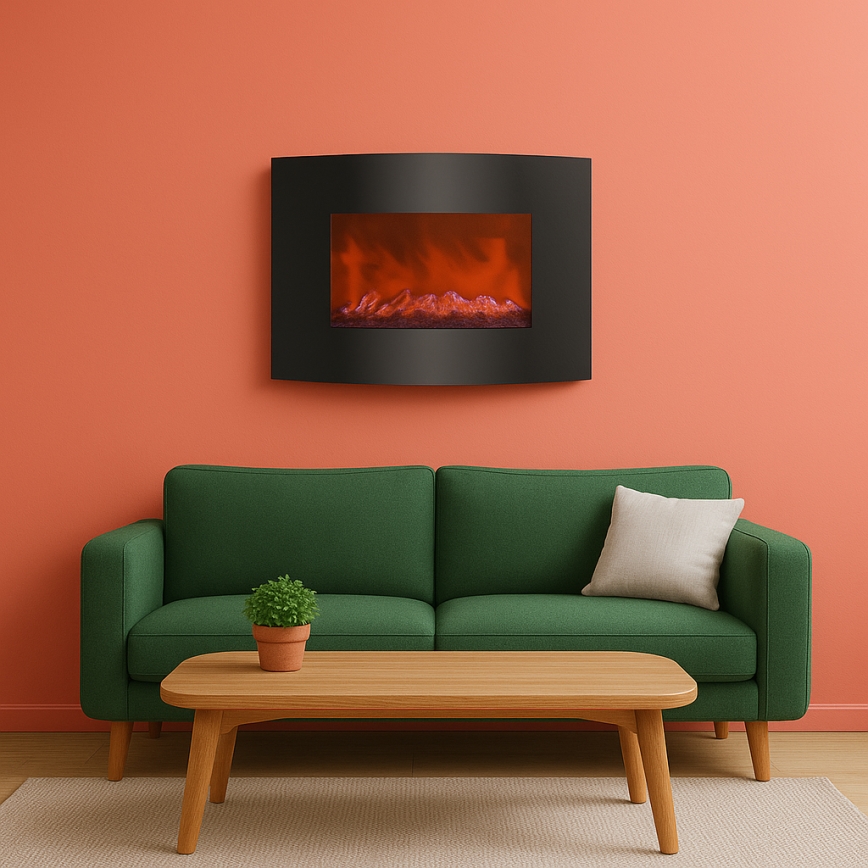 LED Electric Fireplace with Heater LED/2000W/230V + Remote Control