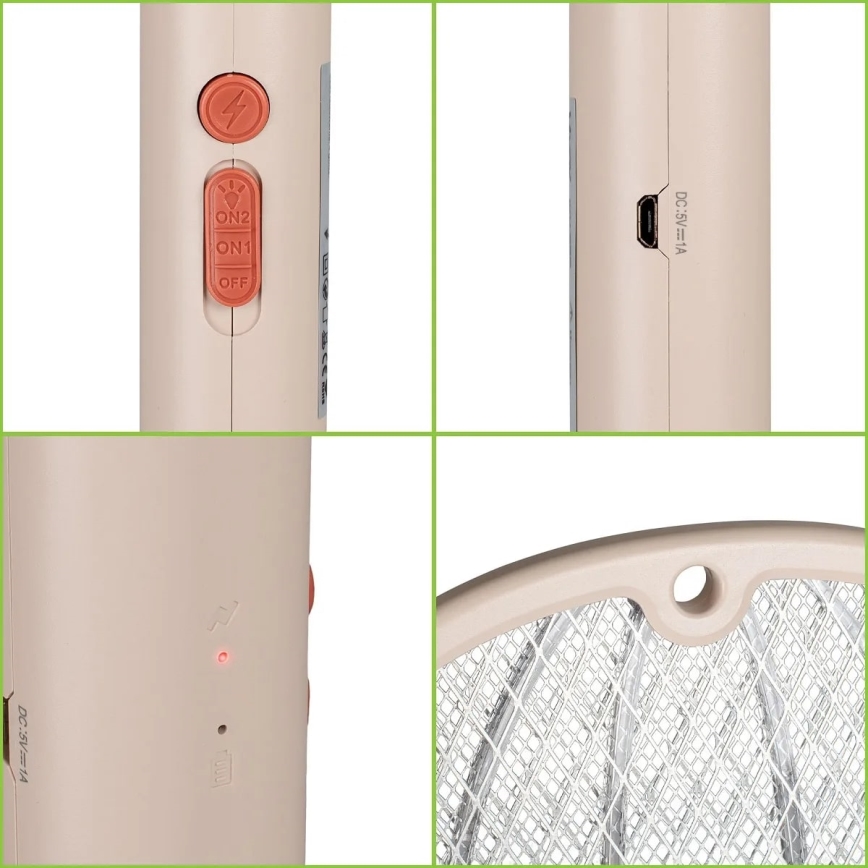 LED Electric insect zapper 2in1 500 mAh/5V beige