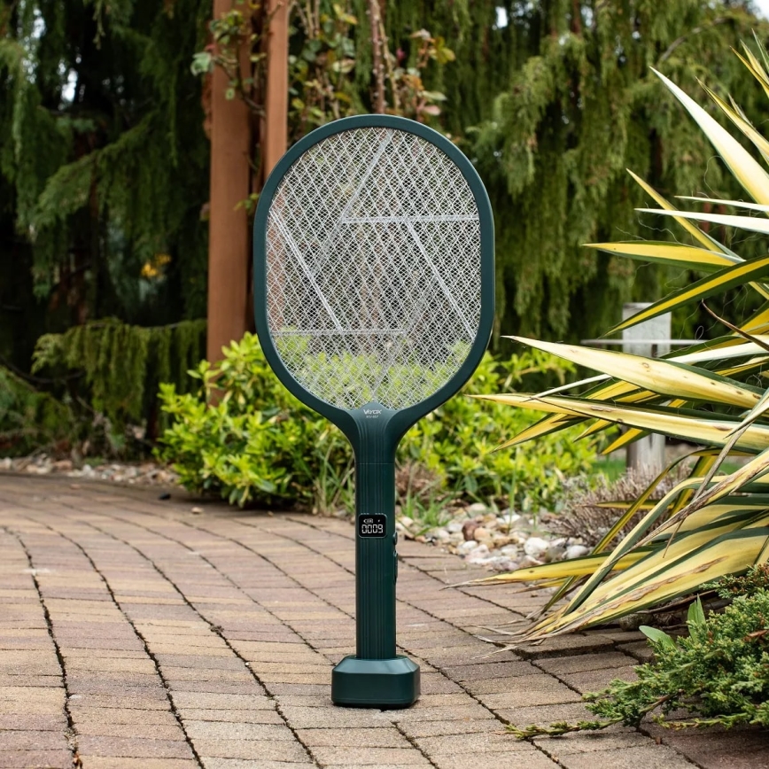 LED Electric insect zapper 2in1 with LCD display 1200 mAh/5V green