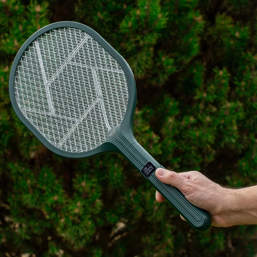 LED Electric insect zapper 2in1 with LCD display 1200 mAh/5V green