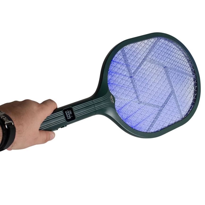 LED Electric insect zapper 2in1 with LCD display 1200 mAh/5V green