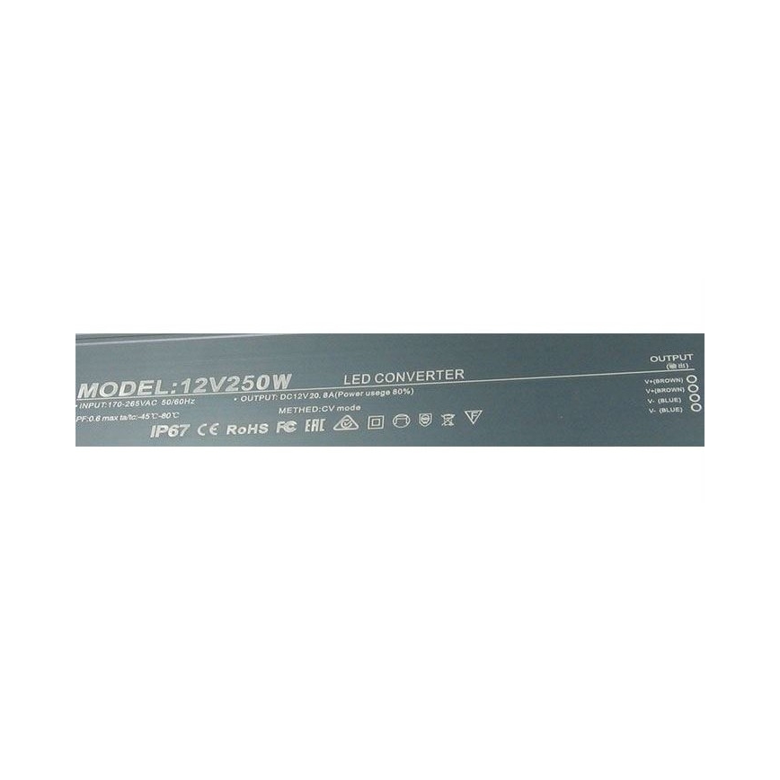 LED Electronic transformer 250W/12V IP67