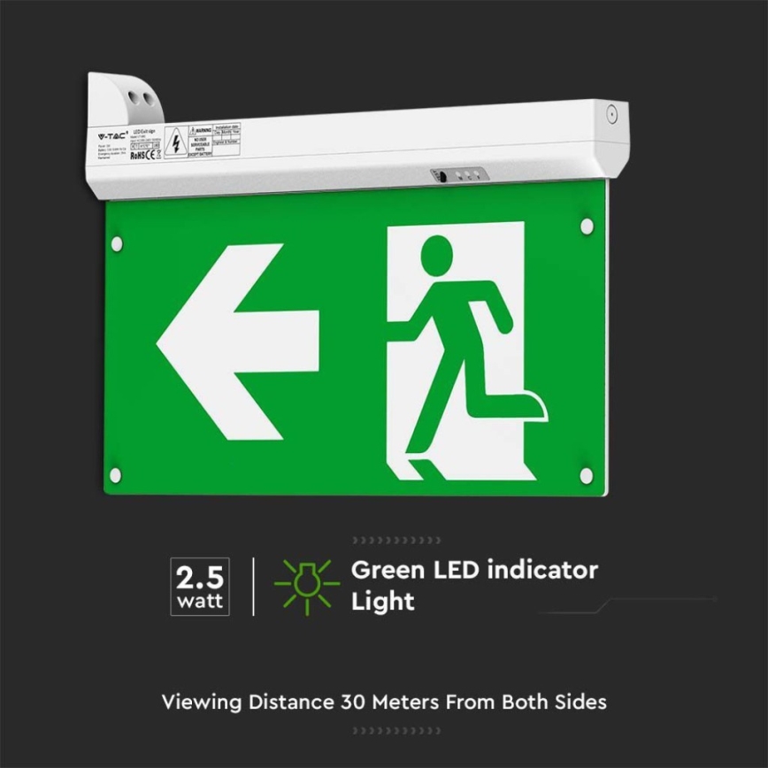 LED Emergency light EMERGENCY EXIT LED/2,5W/230V 4in1 6000K