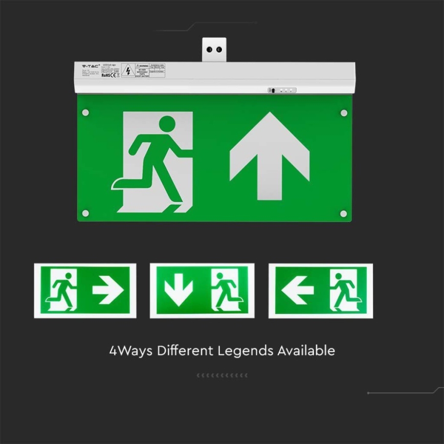 LED Emergency light EMERGENCY EXIT LED/2,5W/230V 4in1 6000K