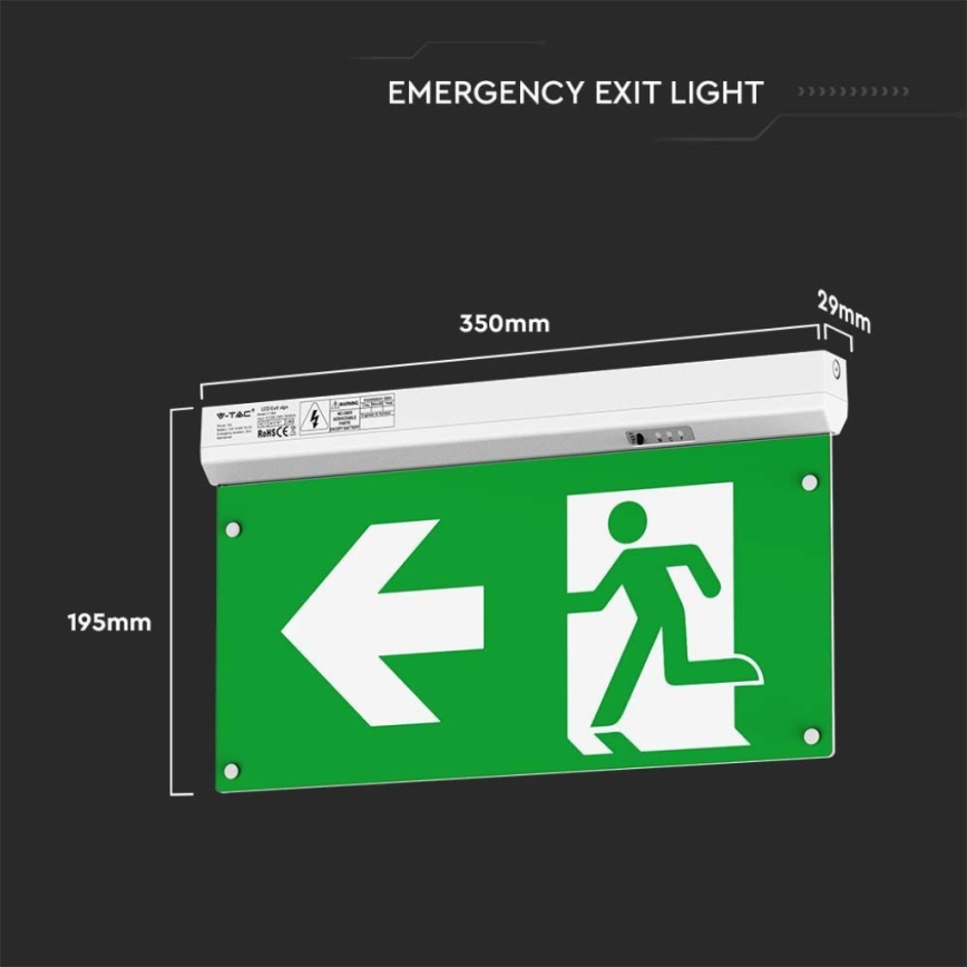 LED Emergency light EMERGENCY EXIT LED/2,5W/230V 4in1 6000K