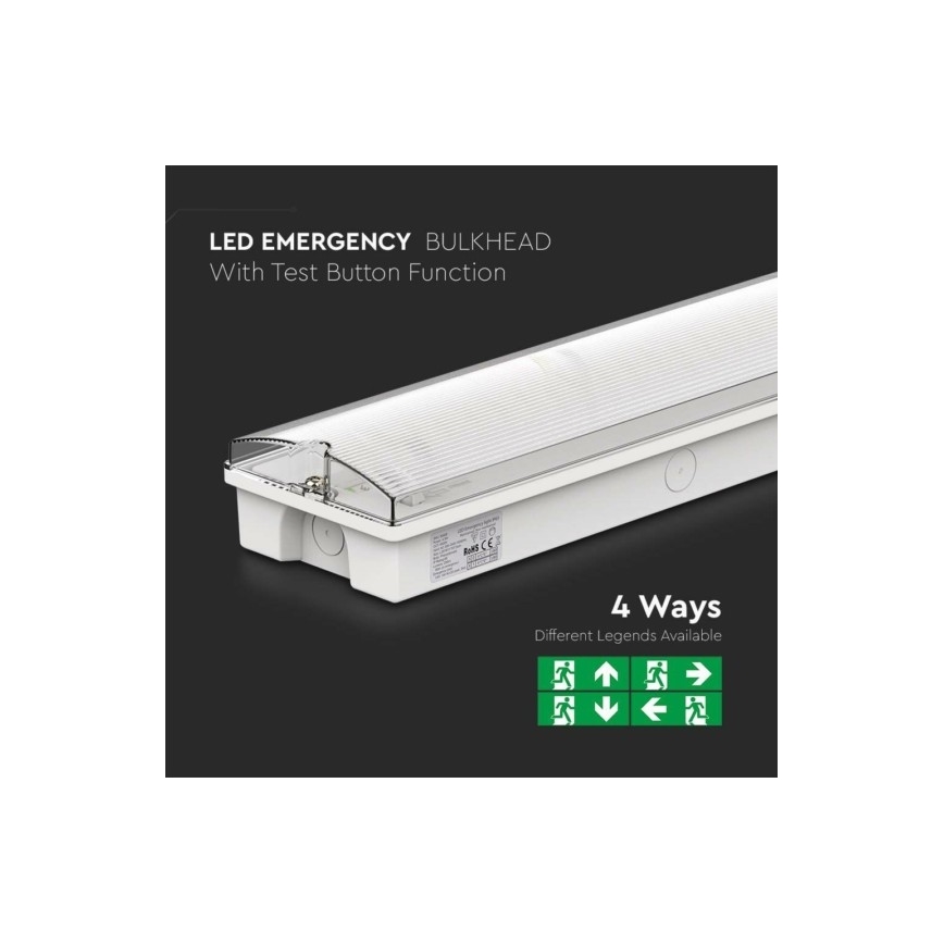 LED Emergency light EMERGENCY EXIT LED/3W/230V 6400K IP65