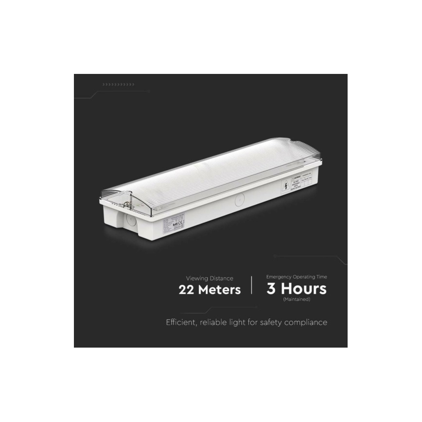 LED Emergency light EMERGENCY EXIT LED/3W/230V 6400K IP65