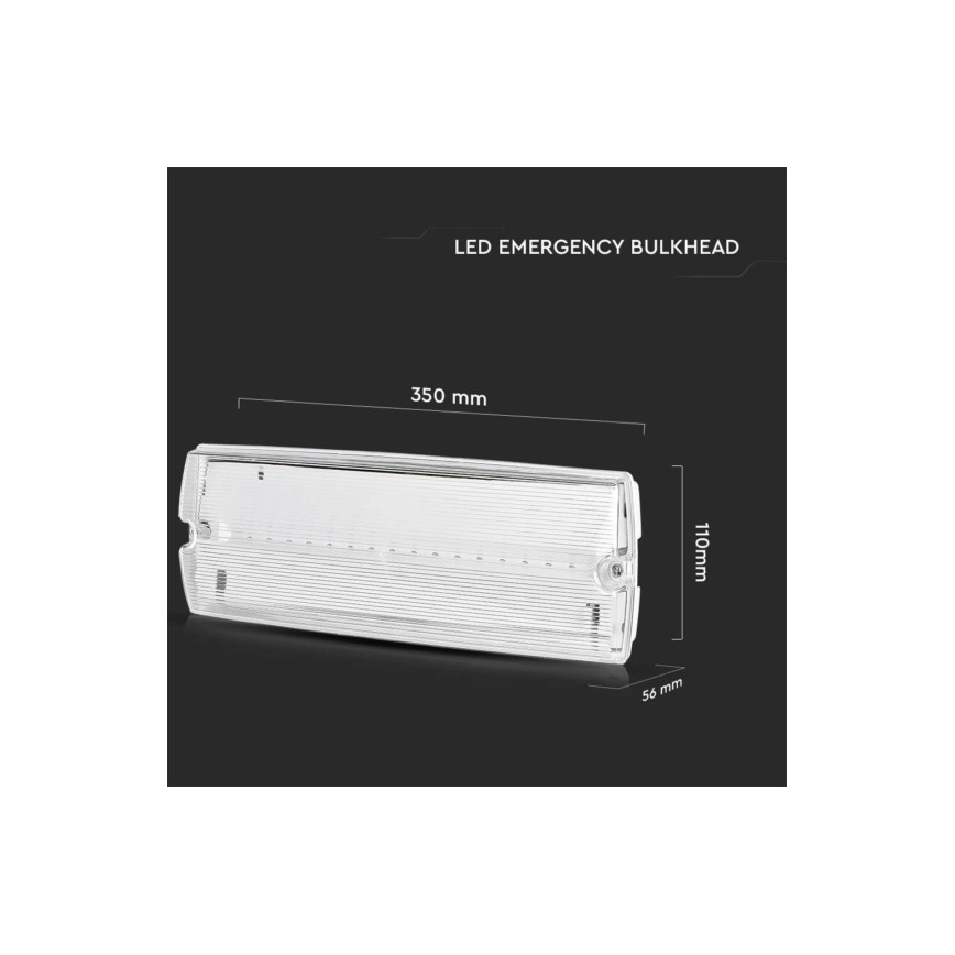 LED Emergency light EMERGENCY EXIT LED/3W/230V 6400K IP65