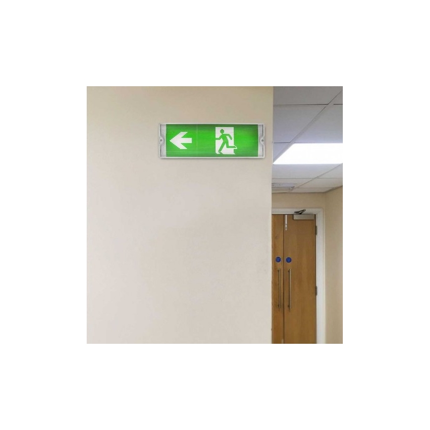 LED Emergency light with a regular functionality test EMERGENCY EXIT LED/3W/230V 6400K IP65