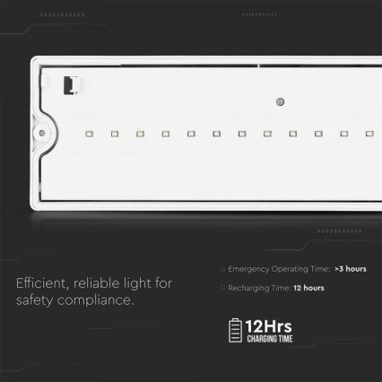 LED Emergency light EMERGENCY EXIT LED/3W/230V IP65 6000K 1200mAh