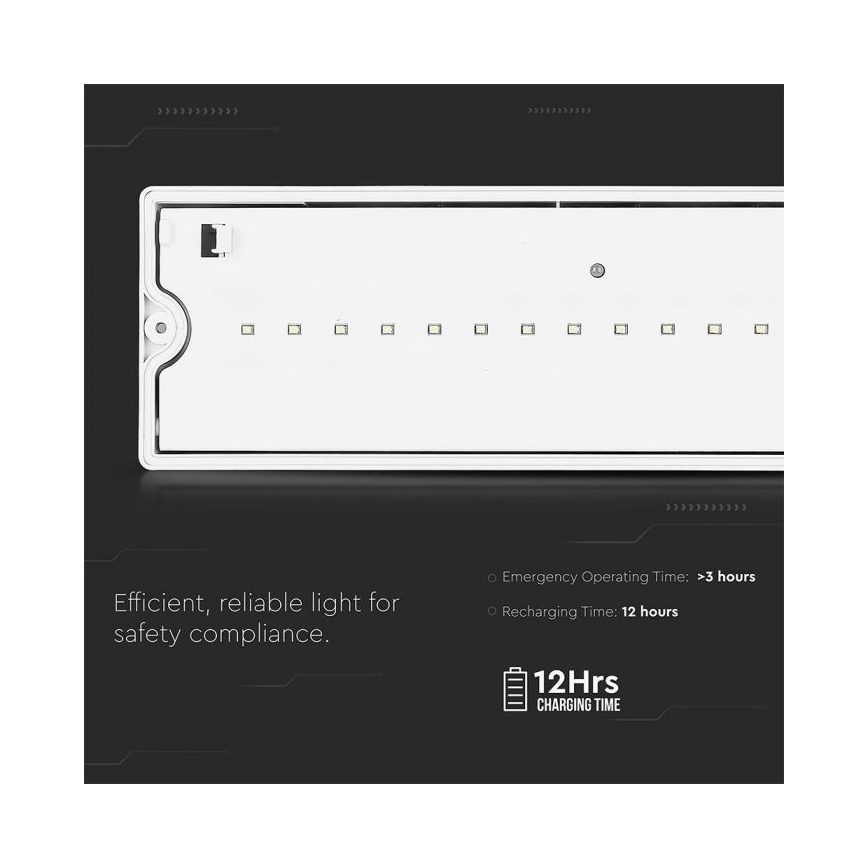 LED Emergency light EMERGENCY EXIT LED/3W/230V IP65 6000K 1200mAh