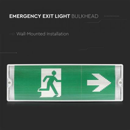 LED Emergency light EMERGENCY EXIT LED/3W/230V IP65 6000K 1200mAh