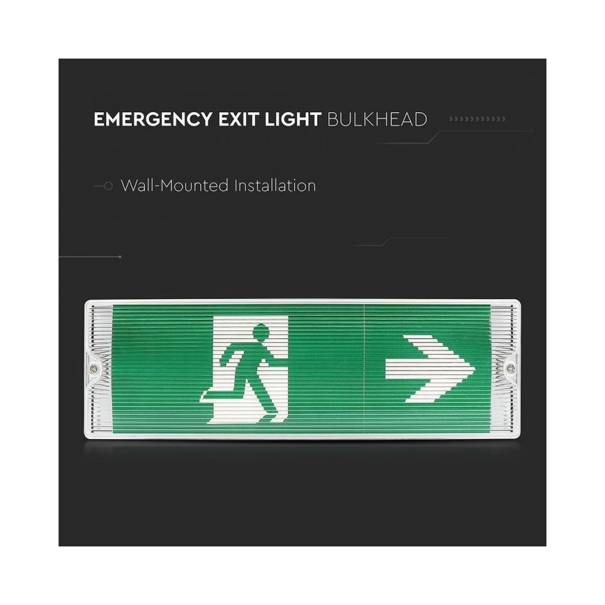 LED Emergency light EMERGENCY EXIT LED/3W/230V IP65 6000K 1200mAh