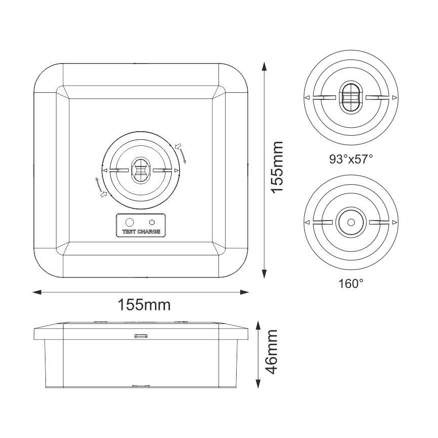 LED Emergency light LED/2W/230V 6000K IP65 3200 mAh