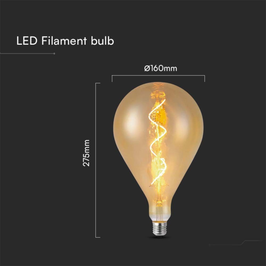 LED Filament Bulb A160 E27/4W/230V 1800K