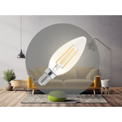 LED Filament Bulb C37 E14/6W/230V 3000K