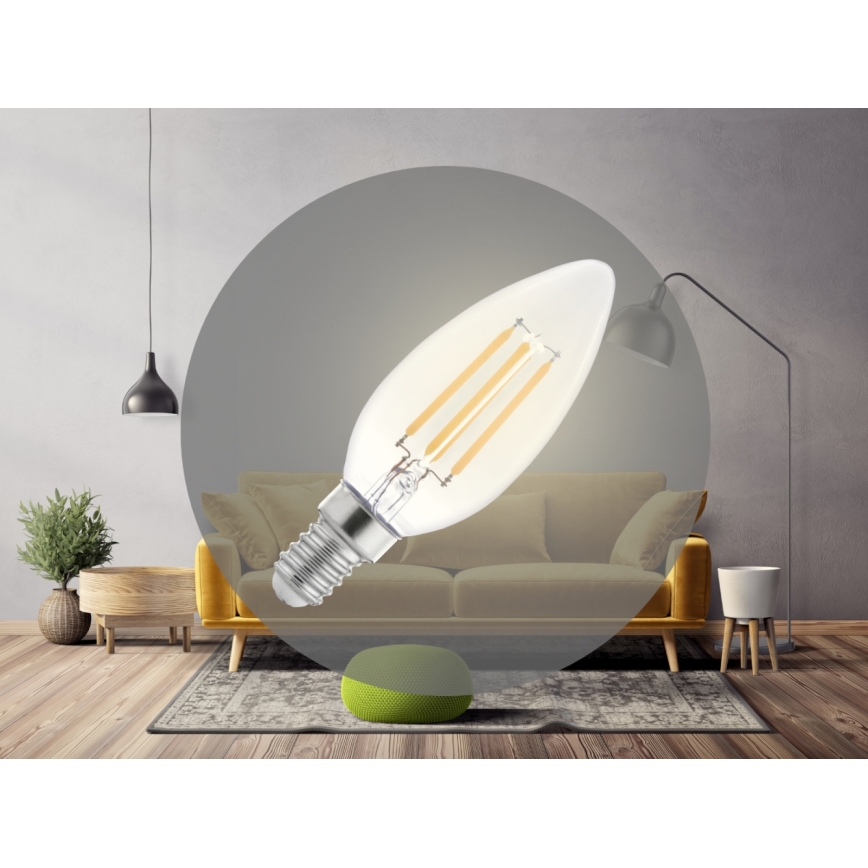 LED Filament Bulb C37 E14/6W/230V 3000K