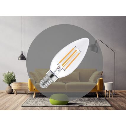 LED Filament Bulb C37 E14/6W/230V 3000K