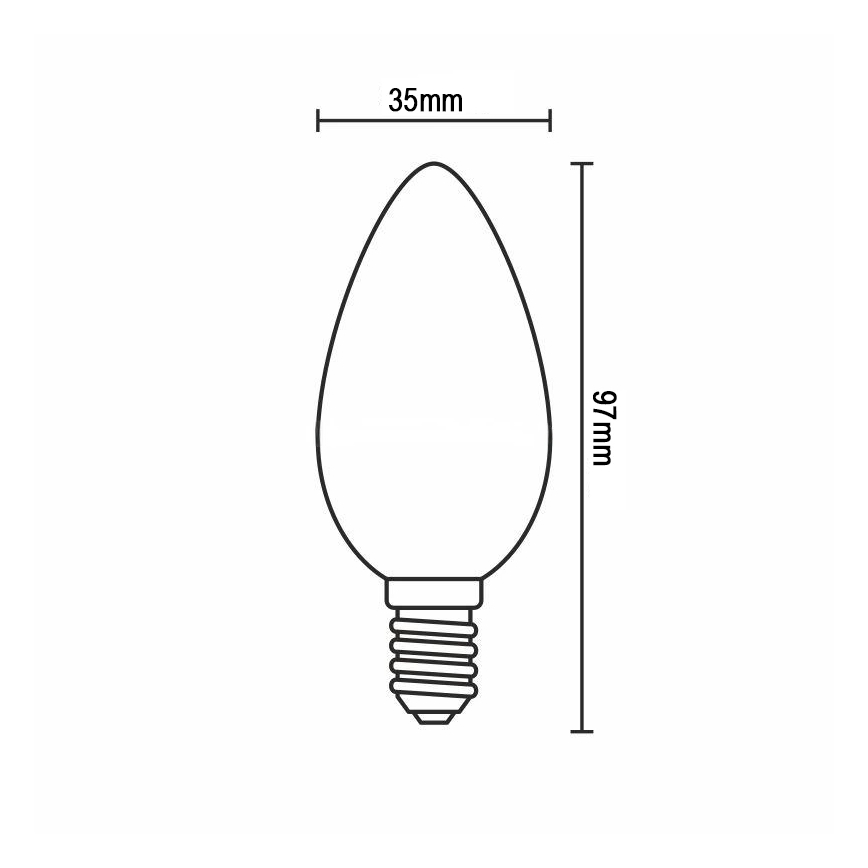 LED Filament Bulb C37 E14/6W/230V 3000K